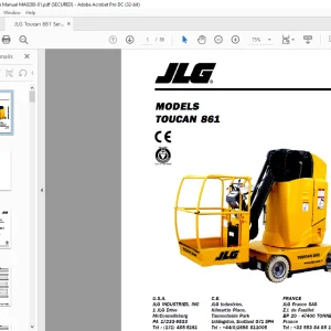 JLG Toucan 861 Service Manual MA0280-01 -   PDF DOWNLOAD