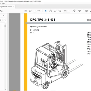 Jungheinrich DFG/TFG 316-435 Operating instructions Manual 51167624 -  PDF DOWNLOAD