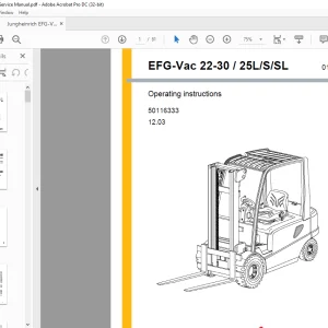 Jungheinrich EFG-Vac 22-30 25L S SL Operating instructions Manual 50116333 - PDF DOWNLOAD
