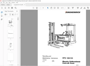 Jungheinrich EFX 100 125 Electric Tridirectional Fork-Lift Truck Operating and Maintenance Instructions Manual 10004043 - PDF DOWNLOAD