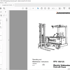 Jungheinrich EFX 100 125 Electric Tridirectional Fork-Lift Truck Operating and Maintenance Instructions Manual 10004043 - PDF DOWNLOAD