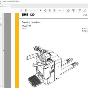 Jungheinrich ERE 120 ERE C20  Operating instructions Manual 51222183 - PDF DOWNLOAD