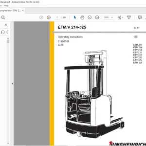 Jungheinrich ETM 214 ETM 216 ETV 214 ETV 216 ETV 318 ETV 320 ETV 325 ETM 325 Operating instructions Manual - PDF DOWNLOAD