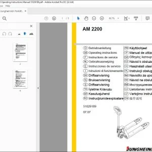 Jungheinrich Forklift AM 2200 Operating Instructions Manual 51029189  - PDF DOWNLOAD