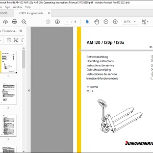 Jungheinrich Forklift AM I20 AMI20p AMI20x Operating Instructions Manual - PDF DOWNLOAD