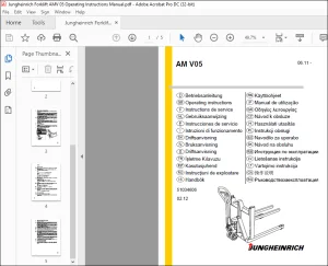 Jungheinrich Forklift AM V05 Operating instructions Manual 51034606  - PDF DOWNLOAD