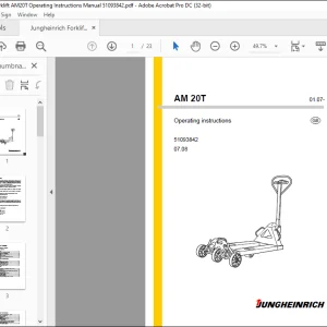 Jungheinrich Forklift AM20T Operating Instructions Manual 51093842 - PDF DOWNLOAD