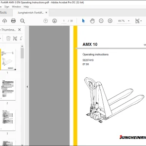 Jungheinrich Forklift AMX 10 Operating Instructions Manual - PDF DOWNLOAD