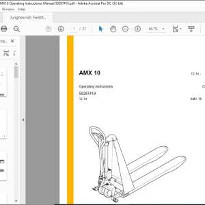 Jungheinrich Forklift AMX 10 Operating instructions Manual 50287419  - PDF DOWNLOAD