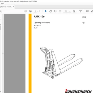 Jungheinrich Forklift AMX 10e Operating Instructions Manual 51128313 - PDF DOWNLOAD