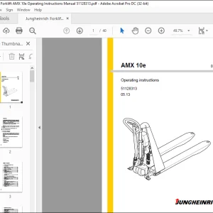 Jungheinrich Forklift AMX 10e Operating instructions Manual 51128313 - PDF DOWNLOAD