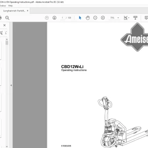 Jungheinrich Forklift CBD12W-Li Operation & Maintenance Manual - PDF DOWNLOAD
