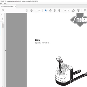 Jungheinrich Forklift CBD20-150 Operating Instructions Manual 51667251  - PDF DDOWNLOAD