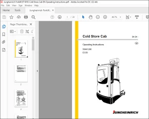Jungheinrich Forklift Cold Store Cab Operating instructions Manual 50441286  - PDF DOWNLOAD