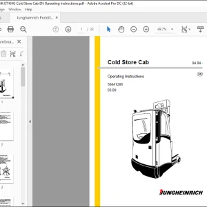 Jungheinrich Forklift Cold Store Cab Operating instructions Manual 50441286 - PDF DOWNLOAD