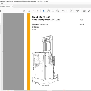Jungheinrich Forklift Cold Store Cab Weather-protection cab Operating Instructions Manual 51561891 - PDF DOWNLOAD