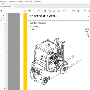Jungheinrich Forklift DFG 316s DFG 320s TFG 316s TFG 320s Operating Instructions Manual 51123193 - PDF DOWNLOAD