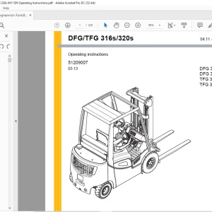 Jungheinrich Forklift DFG 316s DFG 320s TFG 316s TFG 320s Operating Instructions Manual 51209007 - PDF DOWNLOAD
