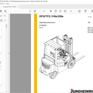 Jungheinrich Forklift DFG 316s TFG 316s DFG 320s TFG 320s Operating Instructions Manual 51345023 - PDF DOWNLOAD