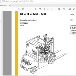 Jungheinrich Forklift DFG 425s DFG 430s DFG 435s TFG 425s TFG 430s TFG 435s Operating instructions Manual 51694496- PDF DOWNLOAD