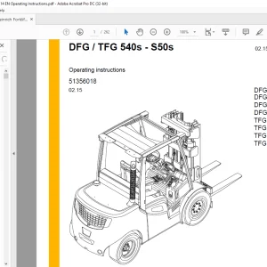 Jungheinrich Forklift DFG 540s TFG 540s DFG 545s TFG 545s DFG 550s TFG 550s DFGS50s TFGS50s Operation & Maintenance Manual 51356018 - PDF DOWNLOAD