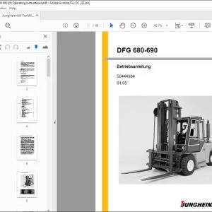 Jungheinrich Forklift DFG 680-690 Betriebsanleitung Manual 50444984 - PDF DOWNLOAD (German)