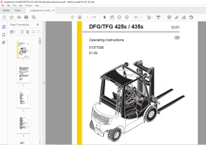 Jungheinrich Forklift DFG TFG 425s 435s Operating Instructions Manual 51077936 - PDF DOWNLOAD