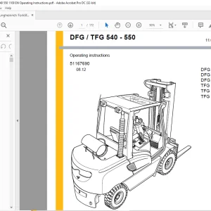 Jungheinrich Forklift DFG TFG 540 - 550 Operating Instructions Manual 51167690 -  PDF DOWNLOAD