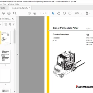 Jungheinrich Forklift Diesel Particulate Filter Operating Instructions Manual 51098680 -  PDF DOWNLOAD