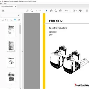 Jungheinrich Forklift ECC 10 ac Operating instructions Manual 50262662 - PDF DOWNLOAD