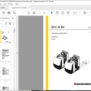 Jungheinrich Forklift ECC 20 SH Operating Instructions Manual 50262671 - PDF DOWNLOAD