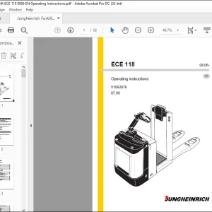 Jungheinrich Forklift ECE 118 Operating instructions Manual 51092878 -  PDF DOWNLOAD