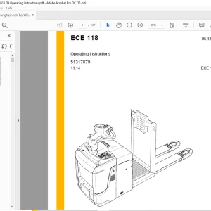 Jungheinrich Forklift ECE 118 Operating instructions Manual 51317879 - PDF DOWNLOAD