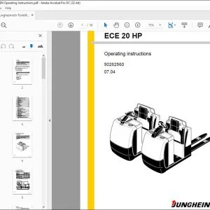 Jungheinrich Forklift ECE 20 HP Operating instructions Manual 50262560 -  PDF DOWNLOAD