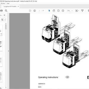 Jungheinrich Forklift ECE 20 Operating Instructions Manual 10004233 - PDF DOWNLOAD