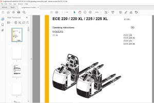 Jungheinrich Forklift ECE 220 220 XL 225 225 XL Operating Instructions Manual 51093253  - PDF DOWNLOAD