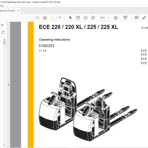 Jungheinrich Forklift ECE 220 220 XL 225 225 XL Operating Instructions Manual 51093253  - PDF DOWNLOAD