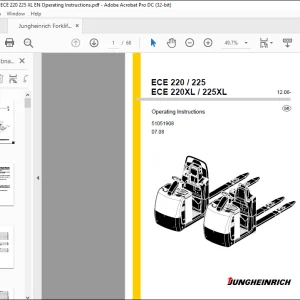 Jungheinrich Forklift ECE 220 225 ECE 220XL 225XL Operating Instructions Manual 51051908 - PDF DOWNLOAD