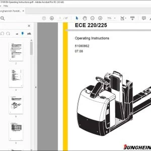 Jungheinrich Forklift ECE 220 225 Operating instructions Manual 51080862  - PDF DOWNLOAD