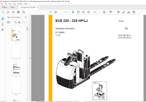 Jungheinrich Forklift ECE 220 HP LJ ECE 225 HP LJ Operating Instructions Manual 51122081 - PDF DOWNLOAD