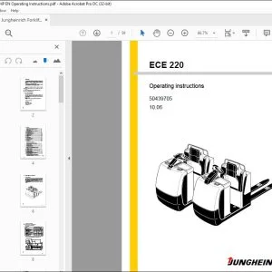 Jungheinrich Forklift ECE 220 Operating instructions Manual 50439705 - PDF DOWNLOAD