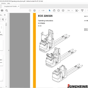 Jungheinrich Forklift ECE 220/225 Operating instructions Manual 51376929 - PDF DOWNLOAD