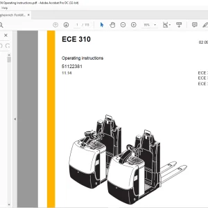 Jungheinrich Forklift ECE 310 ECE 310 HP ECE 310 LJ Operating Instructions Manual 51122381 - PDF DOWNLOAD