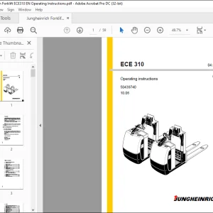 Jungheinrich Forklift ECE 310 Operating Instructions Manual 50439740 - PDF DOWNLOAD