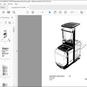 Jungheinrich Forklift ECP 100-146 E Operating instructions Manual 50002966 - PDF DOWNLOAD