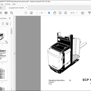 Jungheinrich Forklift ECP 100 Operating instructions Manual 50002957 - PDF DOWNLOAD