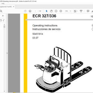 Jungheinrich Forklift ECR 327 ECR 336 Operating instructions Manual 50451814 - PDF DOWNLOAD