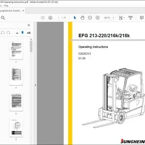 Jungheinrich Forklift EFG 213-220 216k 218k Operating Instructions Manual 52020313 - PDF DOWNLOAD