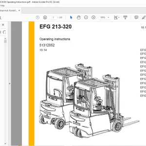 Jungheinrich Forklift EFG 213-320 Operating Instructions Manual 51312052  -  PDF DOWNLOAD