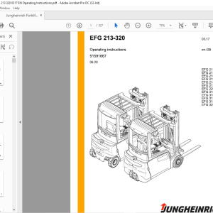 Jungheinrich Forklift EFG 213-320 Operating Instructions Manual ...